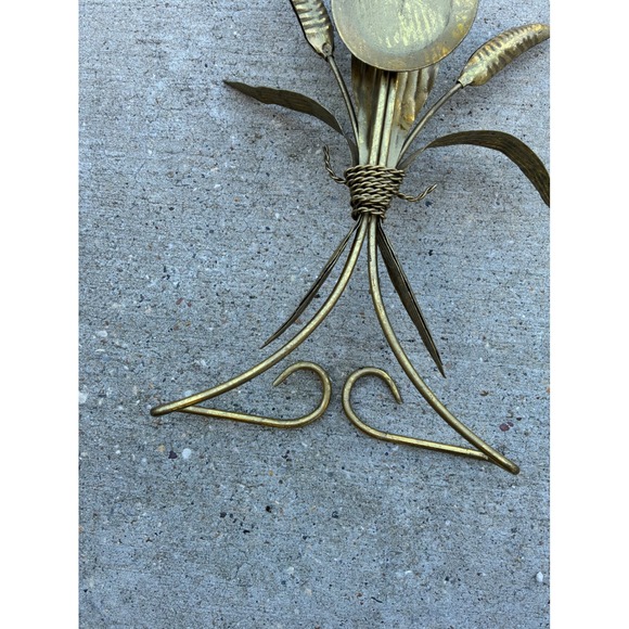 CBK Ltd Gold Metal Wheat Sheaf Wall Sconce Candle Holder Vintage 2000 Decor - Picture 3 of 4